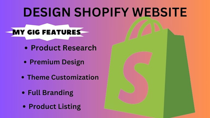 Gig Preview - Design shopify ecommerce website,build shopify online store