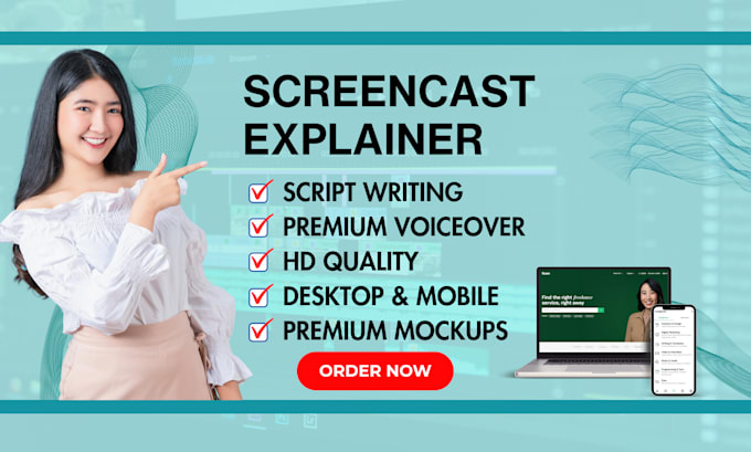 Gig Preview - Create 4k HD screencast explainer tutorial video for your website or app