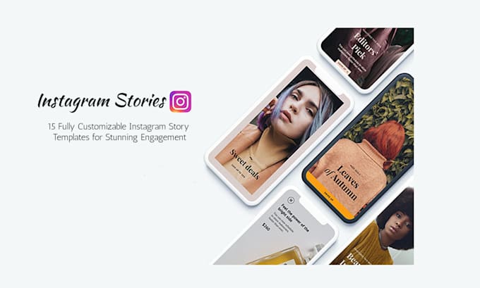 Gig Preview - Design 15 customizable instagram story templates