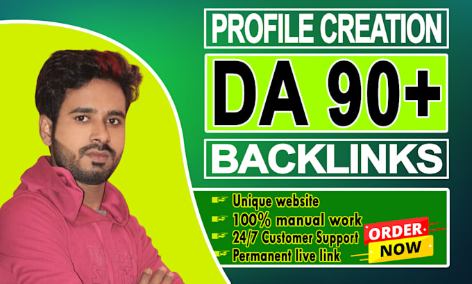 Gig Preview - Manually HQ dofollow social profile creation backlinks