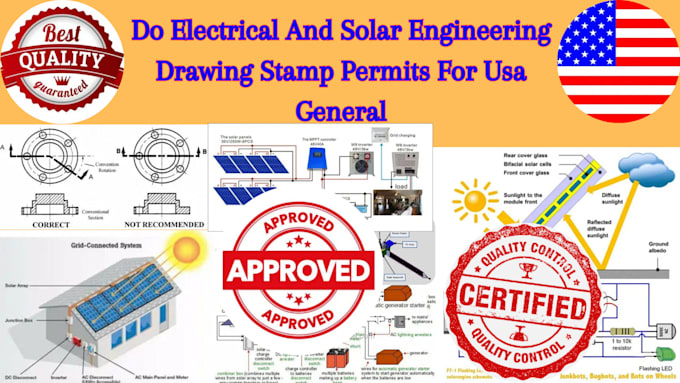 Gig Preview - Do electrical and solar engineering drawing stamp permits for usa general