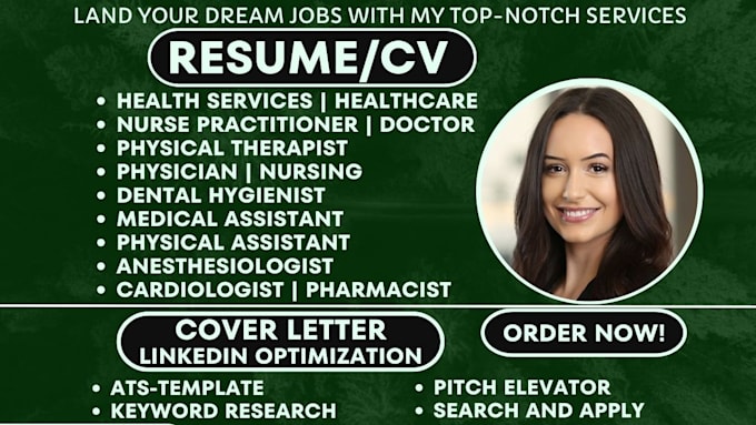 Gig Preview - Craft a professional healthcare, medical and doctor resume