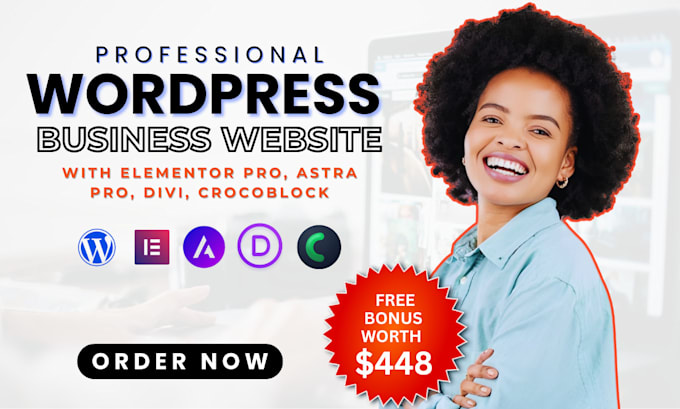 Gig Preview - Develop wordpress business websites with elementor pro, astra, crocoblock, divi