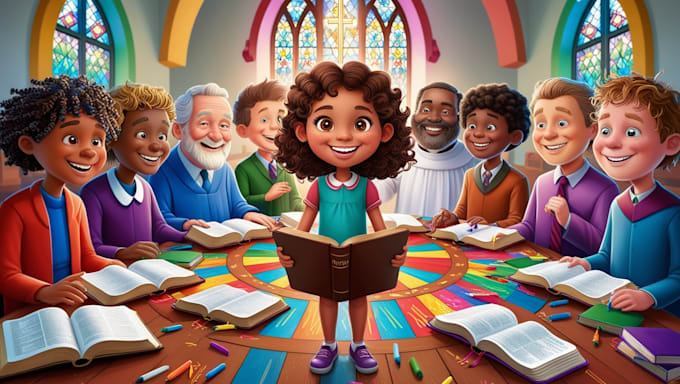 Gig Preview - Design awesome and enchanting bible illustrations for children christian books