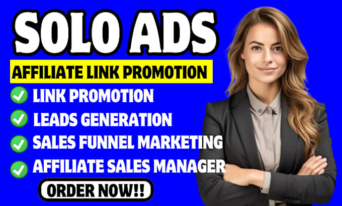 Gig Preview - Usa solo ads promotion affiliate link marketing MLM lead sign up