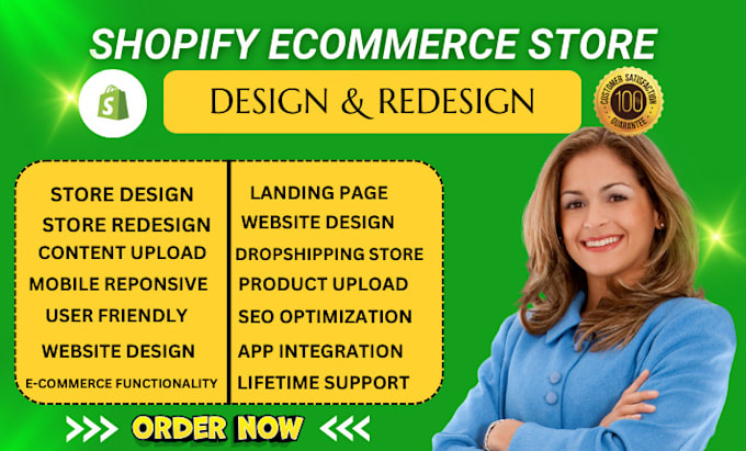 Gig Preview - Shopify store website shopify store design shopify dropshipping store expert