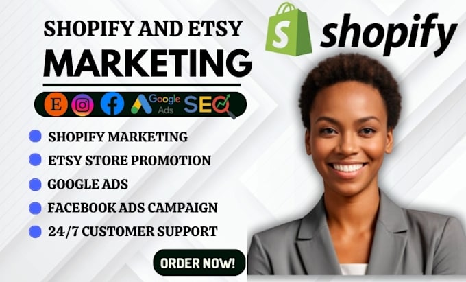 Gig Preview - Setup shopify marketing and etsy store promotion using facebook and google ads