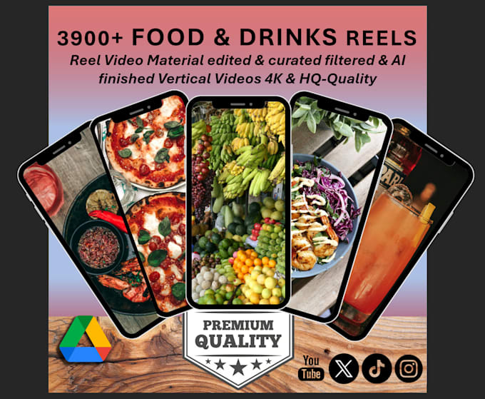 Gig Preview - Provide over 3900 food and drinks videos reels social media instagram tiktok yt