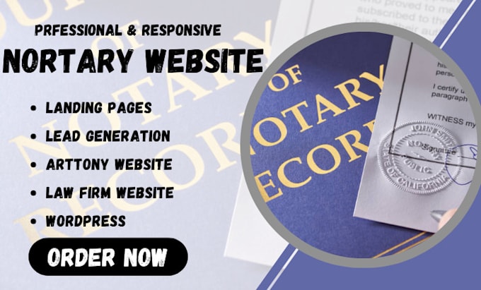 Gig Preview - Build eye catching notary website, seo friendly and responsive lawyer,