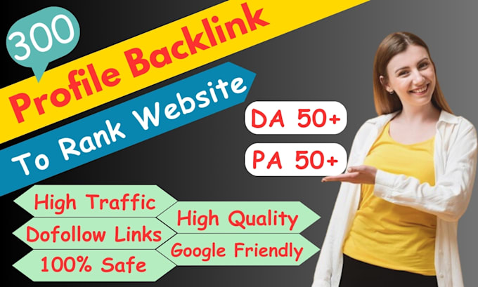 Gig Preview - Create 300 SEO social profile backlinks with high da pa to rank website