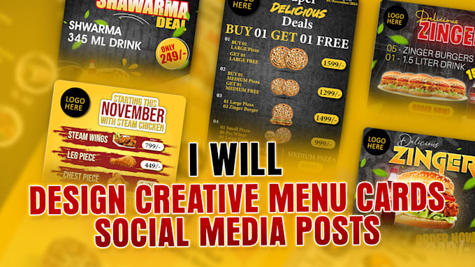 Gig Preview - Do creative restaurant food menu, flyer, poster and banner design