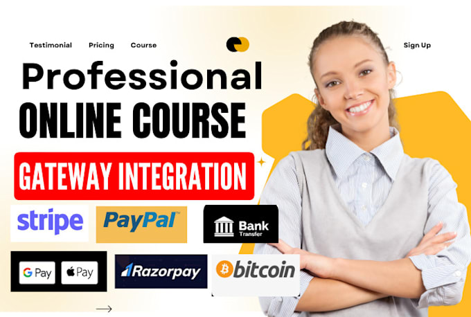 Gig Preview - Setup payment gateway for membership site thinkific, teachable, udemy, kajabi