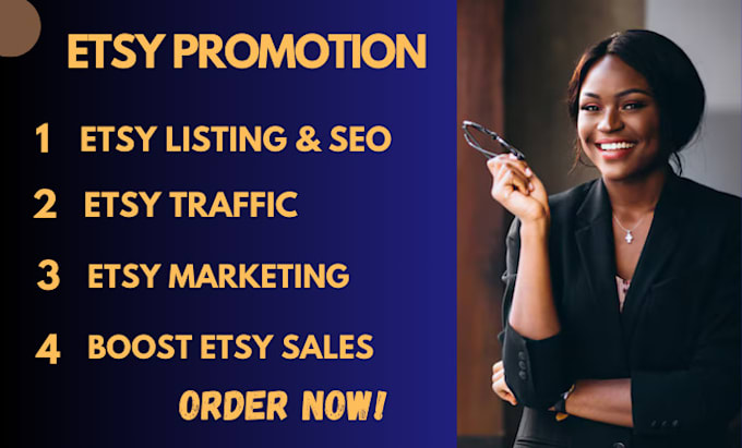 Gig Preview - Do etsy promotion to boost your etsy sales and traffic with etsy SEO