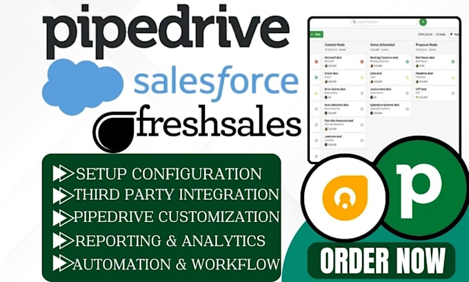 Gig Preview - Setup pipedrive salesforce insightly freshsale copper zaiper workflow automation