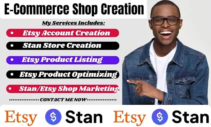 Gig Preview - Do etsy store creation, setup stan store etsy seo product listing with marketing