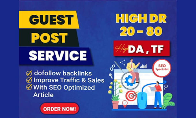 Bestseller - write and publish high da guest post with SEO dofollow backlinks