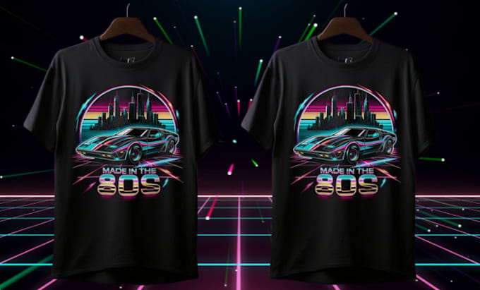 Gig Preview - Do  t shirts with 80s vaporwave, vintage, glitch art and illustration artwork