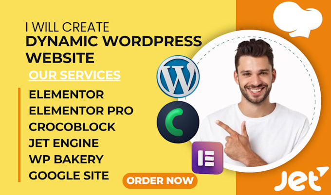 Gig Preview - Build dynamic wordpress website using crocoblock, jet engine, acf, elementor,