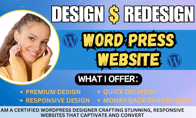 Gig Preview - Be your wordpress developer for responsive website blogs landing page or revamps