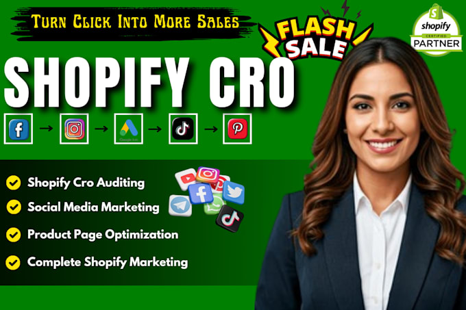 Gig Preview - Increase shopify conversion rate with shopify cro optimization and shopify audit