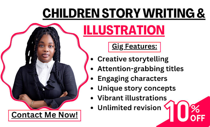 Gig Preview - Do children book ghost writer, children story book writer,children story writing