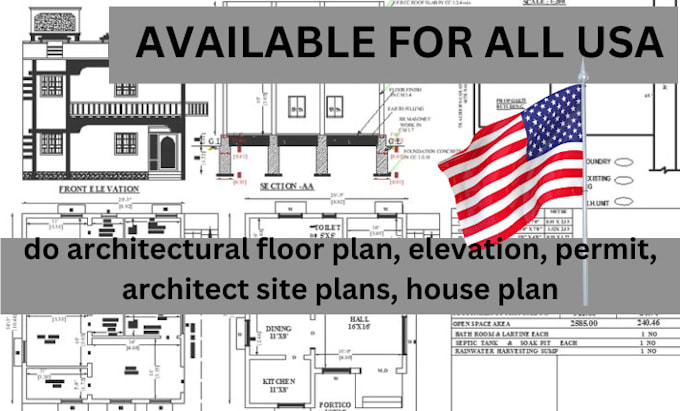 Gig Preview - Do architectural floor plan, elevation, permit, architect site plans, house plan