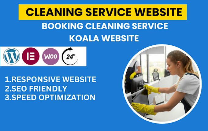 Gig Preview - Design cleaning service business website, booking koala website