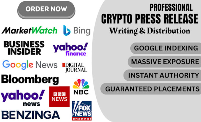 Gig Preview - Write and distribute crypto press release, submit crypto press release