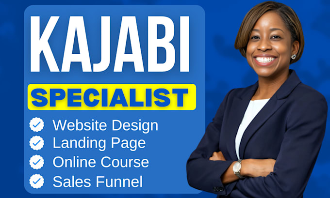 Gig Preview - Design kajabi landing page kajabi website kajabi online course kajabi expert