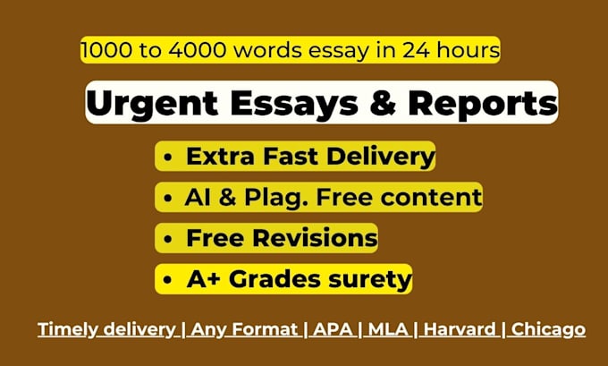 Gig Preview - Urgently do essay,  summary, report, and case study writing