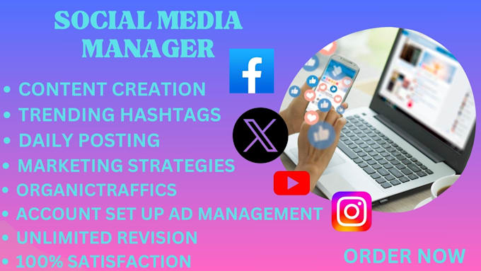 Gig Preview - Be your monthly social media manager and content creator