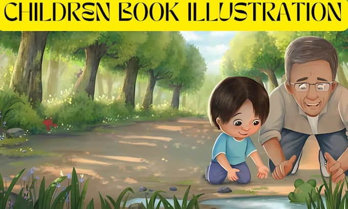 Gig Preview - Do children book illustration or comic for kids story book, children book cover