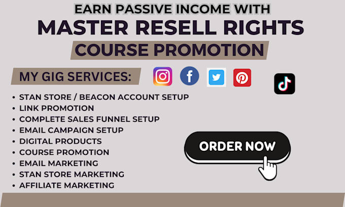 Gig Preview - Promote master resell right courses, sales funnel with email marketing campaign