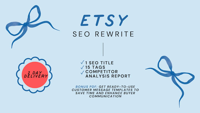 Gig Preview - Optimize your etsy SEO writing and etsy titles and tags