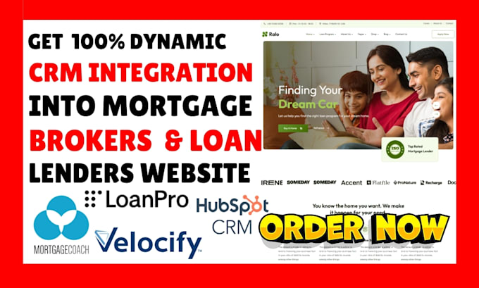 Gig Preview - Integrate hubspot velocify loanpro crm into mortgage website property listing