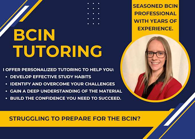 Gig Preview - Provide bcin prep and tutoring