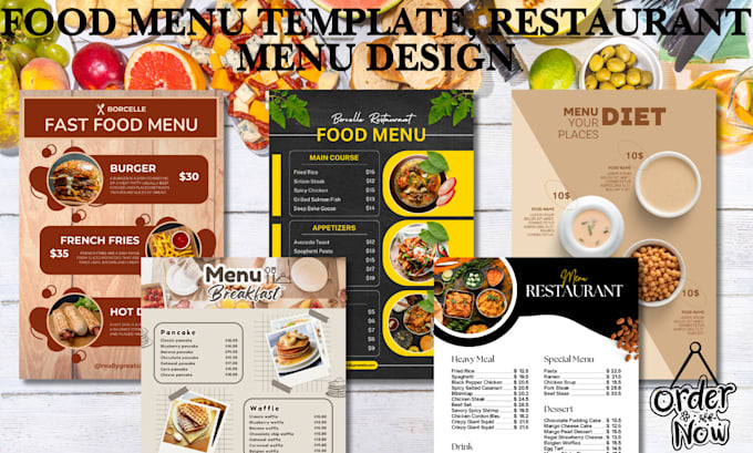 Gig Preview - Design restaurant food menu template restaurant flyers or posts food menu design