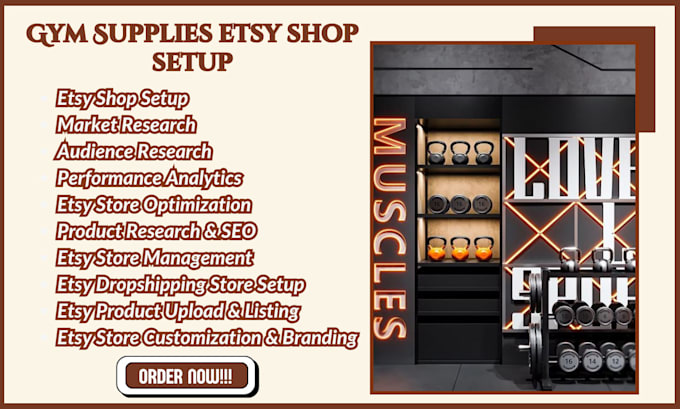 Gig Preview - Setup gym supplies etsy shop etsy fitness gear dropshipping store etsy shop seo