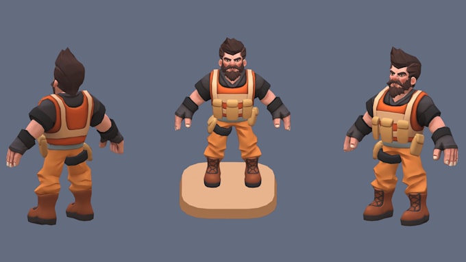 Gig Preview - Create low poly models 3d character model stylized low poly 3d model with riggin