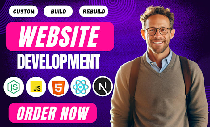 Gig Preview - Build, rebuild custom full stack websites development, nextjs nodejs developer