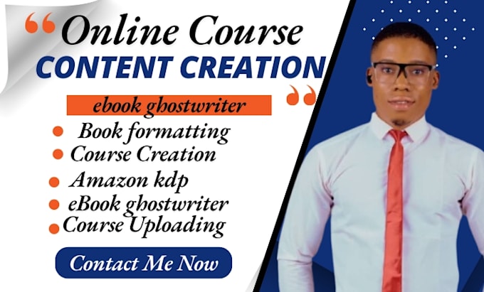 Gig Preview - Create online course creation ebook writer course creation elearning course