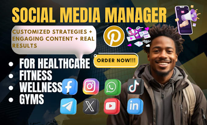 Gig Preview - Be your fitness and wellness, healthcare, and gym social media manager