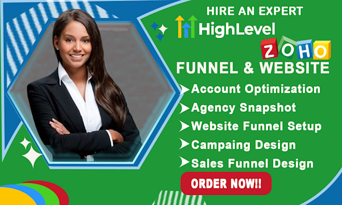 Gig Preview - Gohighlevel agency snapshot saas sales funnel design virtual assist ghl website