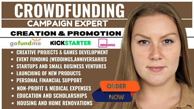 Bestseller - do crowdfunding campaign creation and promotion gofundme kickstarter indiegogo