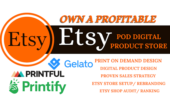 Gig Preview - Setup etsy shop with digital products, etsy seo, etsy pod