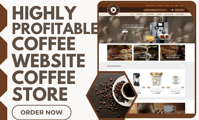 Gig Preview - Design private label coffee store coffee shopify tea coffee droppshiping website