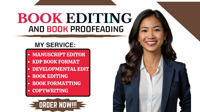 Gig Preview - Edit, format, proofread your book manuscript developmental edit, kdp formatting