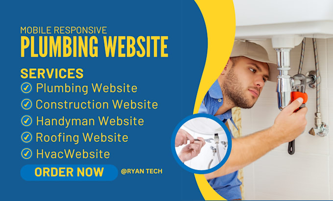 Gig Preview - Plumbing website construction website roofing website handyman ,hvac website