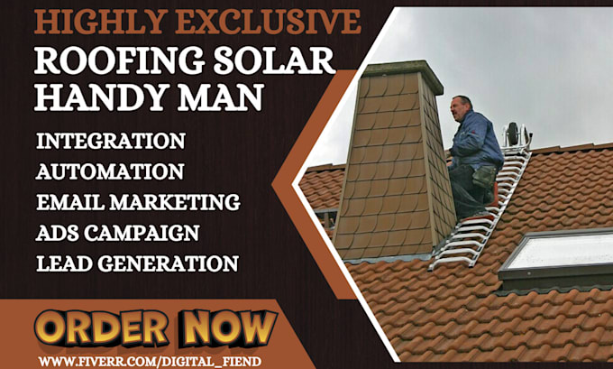 Gig Preview - Generate roofing leads solar handy man hvac leads construction landing page