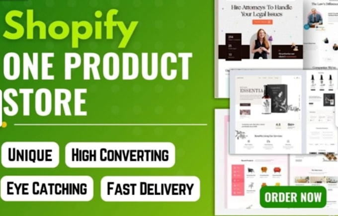 Gig Preview - Build and setup shopify dropshipping one product store, SEO optimized store